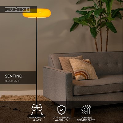 Lucide SENTINO - Floor lamp - Ø 40 cm - 3xG9 - Orange